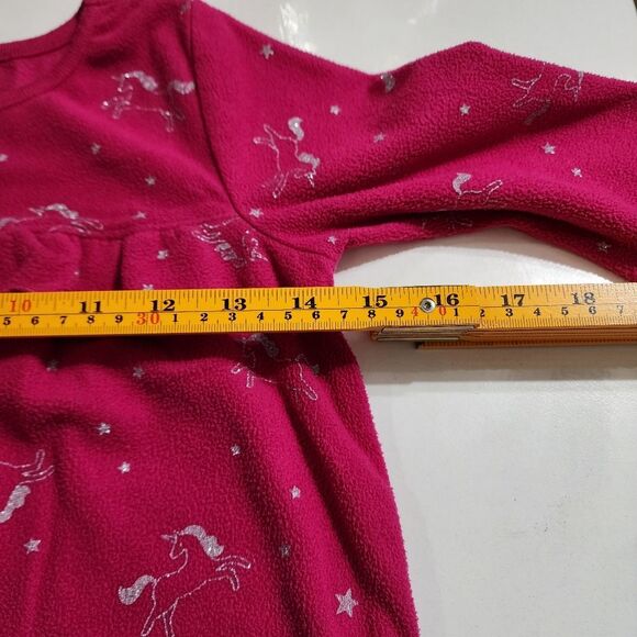 Carter's Girls Magenta Pink Silver Unicorns Pajama Nightgown Size 6-7 - Picture 8 of 8
